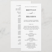 ミニマルモダンリストブラック&ホワイト結婚ズ プログラム (正面/裏面)