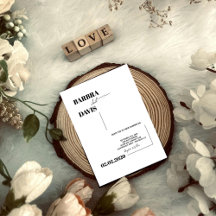 ミニマルモダンリストブラック&ホワイト結婚式招待状