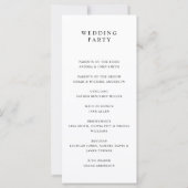 ミニマルモダンリストブラック&ホワイト結婚式 プログラム (裏面)