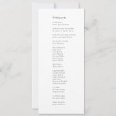 ミニマルモダンリストブラック&ホワイト結婚式 プログラム (裏面)