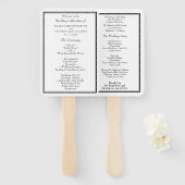 ミニマルモダンリストブラック&ホワイト結婚式 プログラム ハンドファン (正面&裏面)