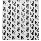 ミニマルモダンリストブラック&ホワイト シャワーカーテン (正面)