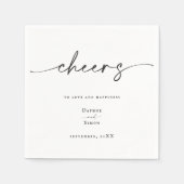 ミニマルモダンリストブラック&ホワイト スタンダードカクテルナプキン (正面)