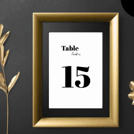 ミニマルモダンリストブラック&ホワイト テーブルナンバー