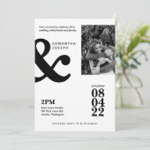 ミニマルモダンリストブラック&ホワイト 招待状 (スタンド正面)