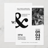 ミニマルモダンリストブラック&ホワイト 招待状 (正面/裏面)