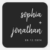ミニマルモダンリストブラック | 結婚s スクエアシール (正面)