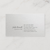 ミニマルモダンリストブラック&金ゴールドエンボス文字シェフ 名刺 (裏面)