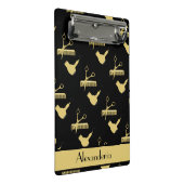 ミニマルモダンリストブラック&金ゴールドヘアスタイリスト ミニクリップボード (アングル)