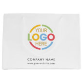 ミニマルモダンリストブランドのホワイトビジネスロゴ ラージペーパーバッグ (正面)