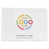 ミニマルモダンリストブランドのホワイトビジネスロゴ ラージペーパーバッグ (裏面)