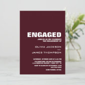 ミニマルモダンリストブルゴーニュ婚約パーティ 招待状 (スタンド正面)