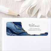 ミニマルモダンリストブルーと金ゴールドゲート ラベル (インサイチュ)