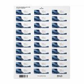 ミニマルモダンリストブルーと金ゴールドゲート ラベル (フルシート)