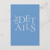 ミニマルモダンリストブルーの結婚詳細エンクロージャ エンクロージャーカード (裏面)