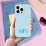 ミニマルモダンリストブルーイニシャルモノグラム iPhone 16ケース<br><div class="desc">ミニマルパーソナライズされたスタイポグラフィでカスタムイニシャル名で独自のiPhoneケースを作モダン成するさまざまな色やスタイルで利用可能。</div>