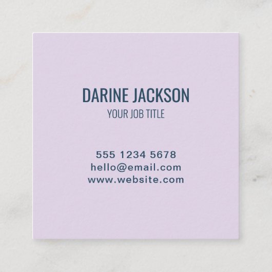 ミニマルモダンリストブルーウォーター色の波状海 スクエア名刺 (裏面)