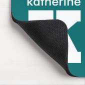 ミニマルモダンリストブルーグリーンモノグラム名イニシャル マウスパッド (コーナー)