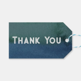 ミニマルモダンリストブルーティール（緑がかった色） ギフトタグ