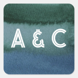 ミニマルモダンリストブルーティール（緑がかった色） スクエアシール