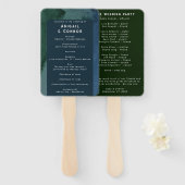 ミニマルモダンリストブルーティール(緑がかった色)プログラム ハンドファン (正面&裏面)