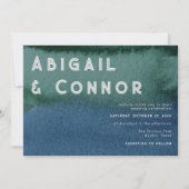 ミニマルモダンリストブルーティール(緑がかった色)写真 招待状 (正面)