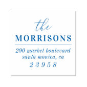 ミニマルモダンリストブルーファミリー名差出人住所 セルフインキングスタンプ (デザイン)