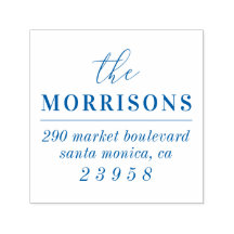 ミニマルモダンリストブルーファミリー名差出人住所