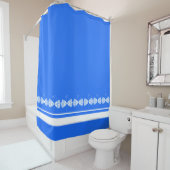 ミニマルモダンリストブルーフィッシュシャワーカーテン シャワーカーテン (インサイチュ)