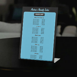 ミニマルモダンリストブルーブラックモダンサロンサービス 台座サイン