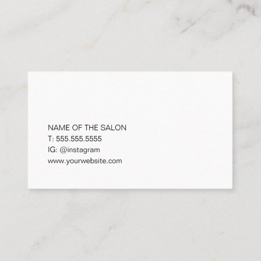 ミニマルモダンリストブルーホワイト美容師 名刺 (裏面)