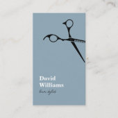 ミニマルモダンリストブルーホワイト美容師 名刺 (正面)