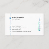 ミニマルモダンリストブルーメディカルプロフェッショナル 名刺 (裏面)