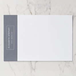 ミニマルモダンリストブルーリネンとアイボリーティアウェイ ペーパーパッド