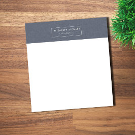 ミニマルモダンリストブルーリネンとアイボリー ノートパッド