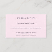 ミニマルモダンリストブルーリネンとライトピンク 予約カード (裏面)