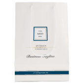 ミニマルモダンリストブルー企業のビジネスロゴ ミディアムペーパーバッグ (裏面)