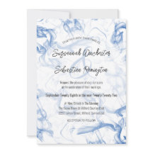 ミニマルモダンリストブルー結婚ミストテンプレート