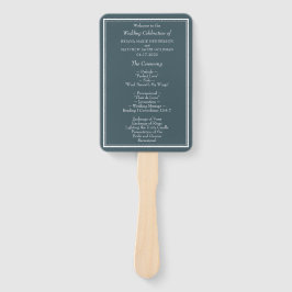 ミニマルモダンリストブルー結婚式 プログラムハンドファン ハンドファン