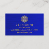 ミニマルモダンリストブルー金ゴールドロータスヨガインストラクター 名刺 (裏面)