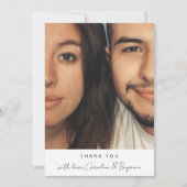 ミニマルモダンリストプパーソナライズされたトの写真名 サンキューカード (正面)