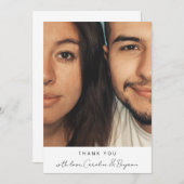 ミニマルモダンリストプパーソナライズされたトの写真名 サンキューカード (正面/裏面)