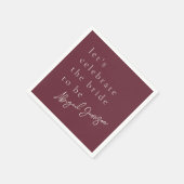 ミニマルモダンリストプラムブライダルシャワー スタンダードカクテルナプキン (角)