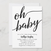 ミニマルモダンリストプレイドベビーシャワー 招待状 (正面)