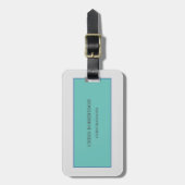 ミニマルモダンリストプレーンブルーグレー名前を追加 ラゲッジタグ (正面縦)