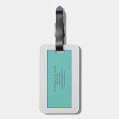 ミニマルモダンリストプレーンブルーグレー名前を追加 ラゲッジタグ (裏面縦)