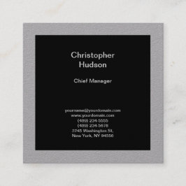 ミニマルモダンリストプレーン抽象芸術ブラックグレー スクエア名刺