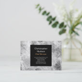 ミニマルモダンリストプレーン抽象芸術ブラックグレー 名刺 (スタンド正面)