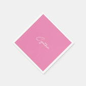 ミニマルモダンリストプレーン書名Pink スタンダードカクテルナプキン (角)