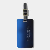 ミニマルモダンリストプレーン濃い青の黒 ラゲッジタグ (正面縦)